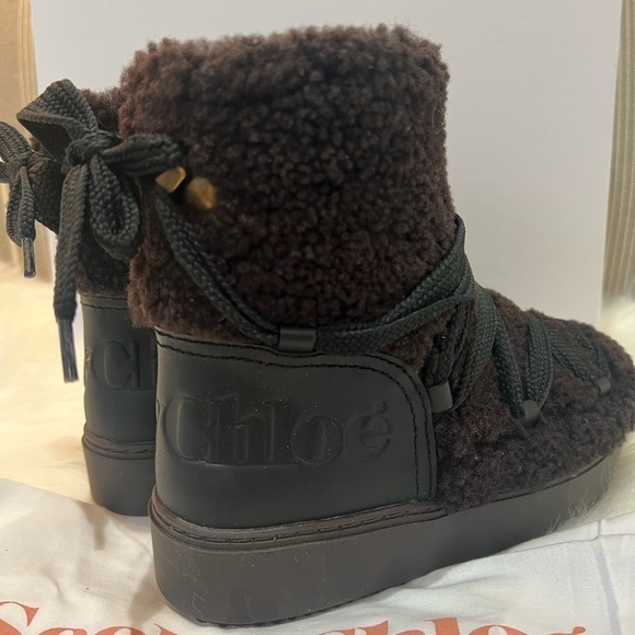 NIB CHARLEE See By Chloe Shearling Bootie - Picture 3 of 10